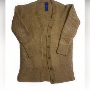 Kit & Ace S/M Ash Merino wool blend stretch ribbed cardigan